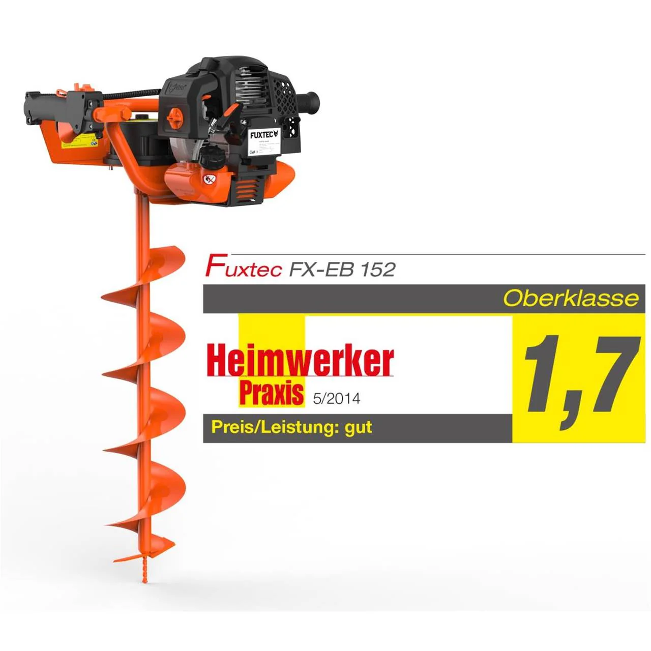 FUXTEC FX-EB152 Taladro de Tierra Ahoyador, 3CV, 52CC - con 3 Brocas de 100/150/200mm - Image 2