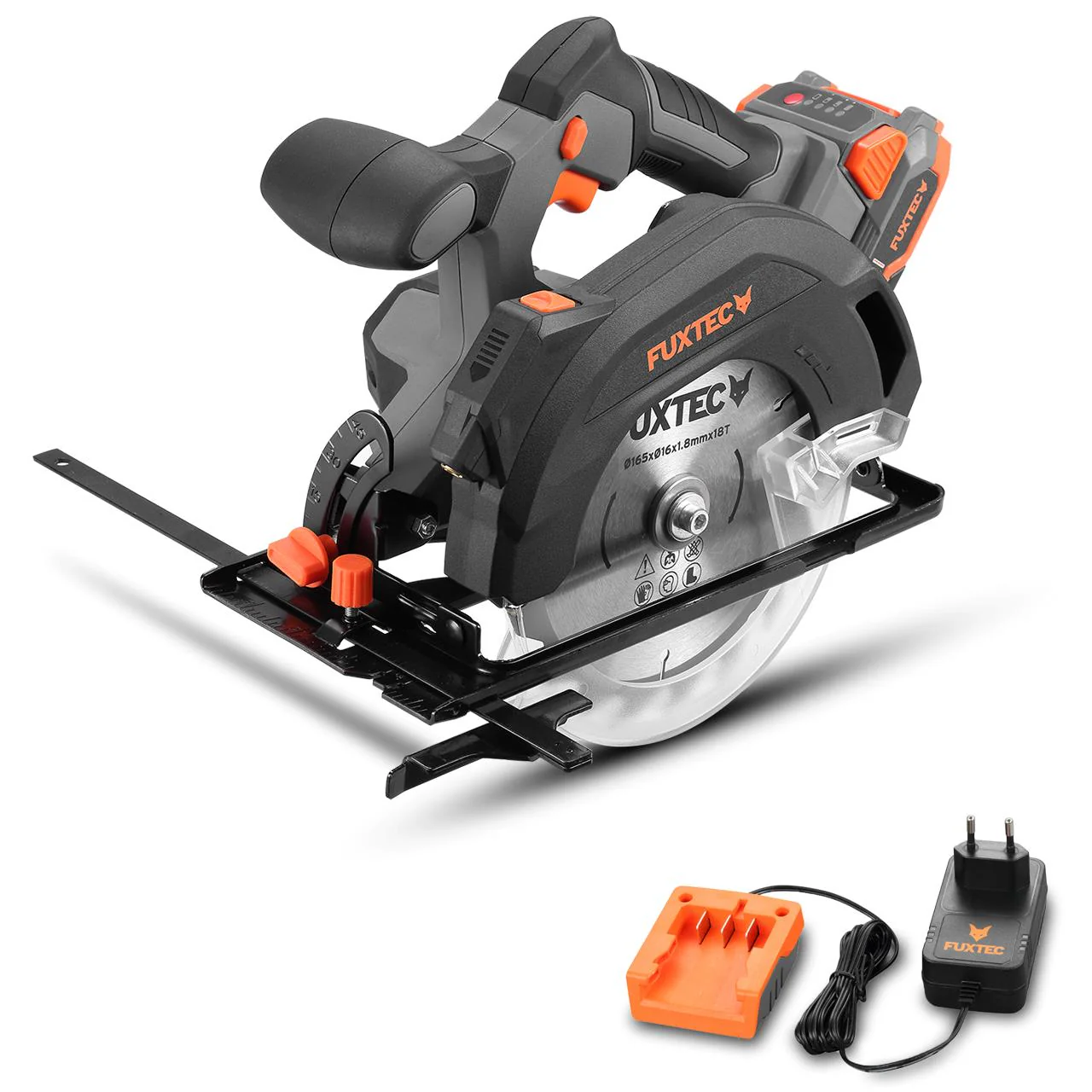 B-WARE FUXTEC 20V Batería Sierra circular manual FX-E1CS20 SET con 1 x Batería 4Ah, 1 x Cargador 1A