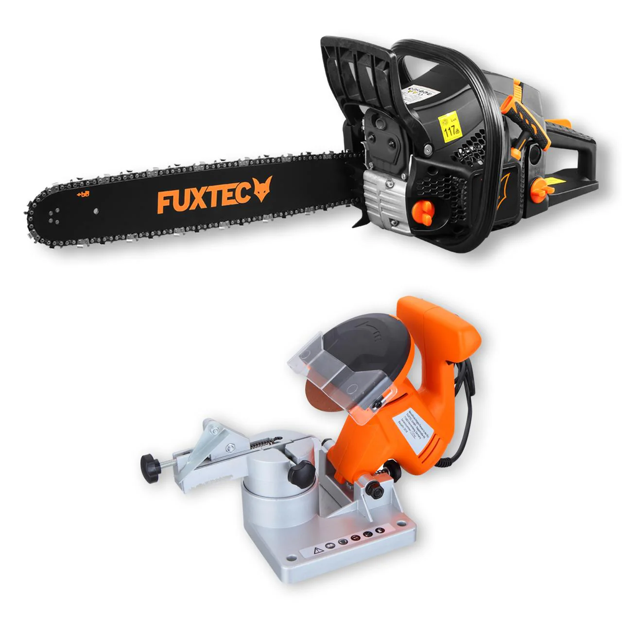 Paquete afilador de cadena FUXTEC + motosierra KS262
