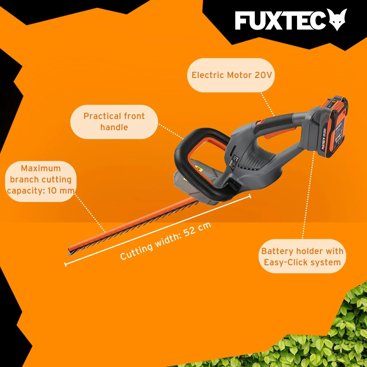 Cortasetos inalámbrico FUXTEC FX-HT20 SET - 52cm de longitud de hoja - Image 6