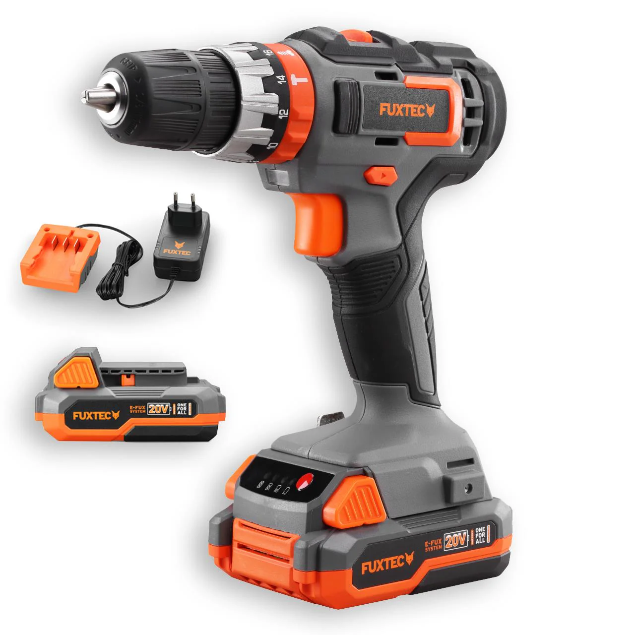 B-WARE FUXTEC 20V Taladro de Impacto a Batería FX-E1SBS20 SET con 2 x Batería 2Ah, 1 x Cargador 1A