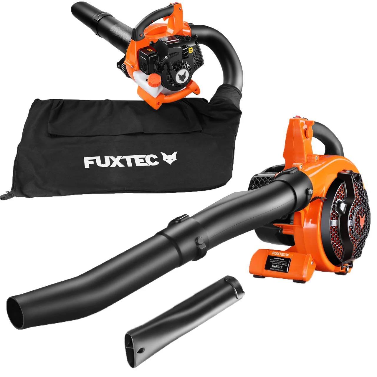 B-WARE FUXTEC FX-LBS126 4 en 1: aspirador de hojas, soplador de hojas, triturador de hojas, incluye dos tubos sopladores.