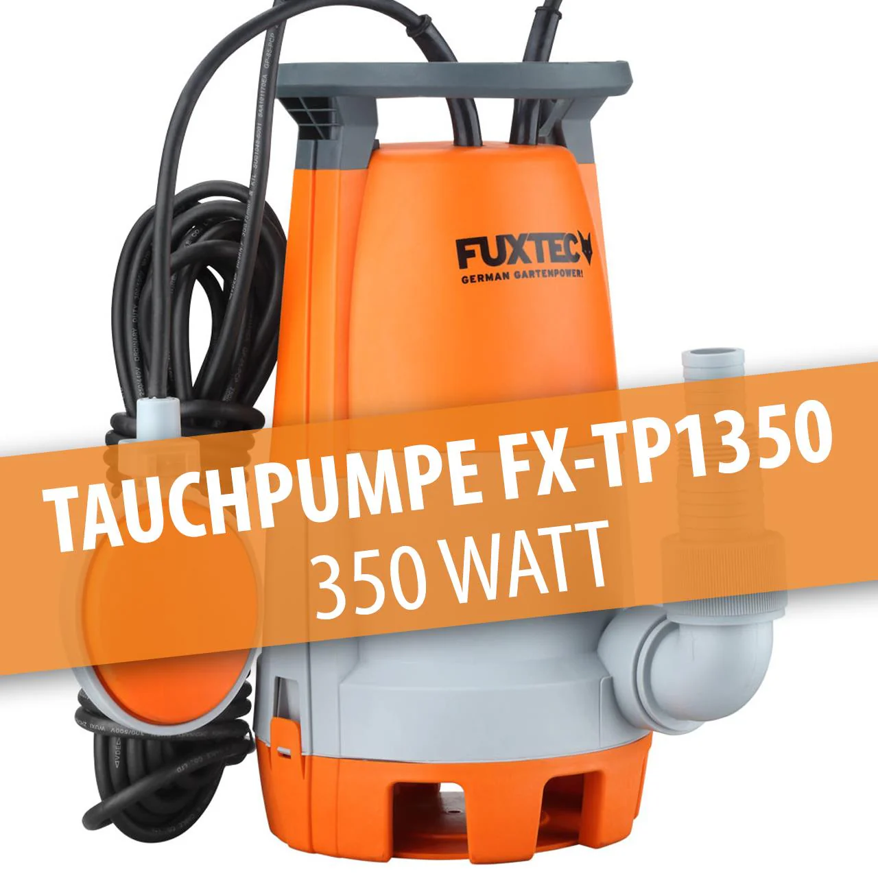 B-WARE Bomba sumergible de aguas residuales FUXTEC FX-TP1350 350 watts, máx. 7500 l/h