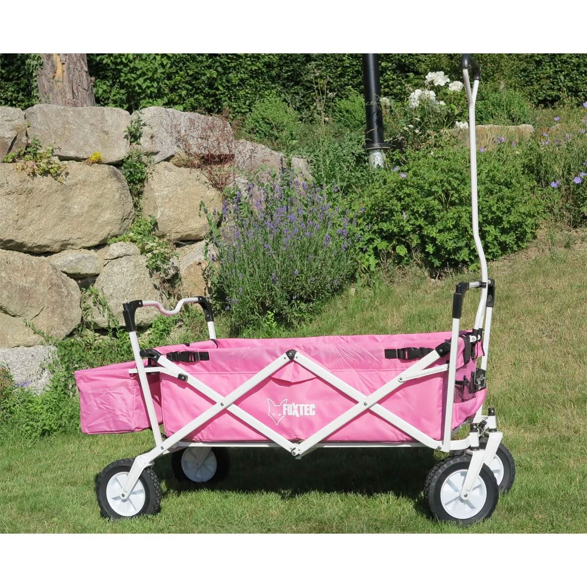 B-WARE FUXTEC Bollerwagen ROSA mit Sonnendach JW-76AR - Image 2
