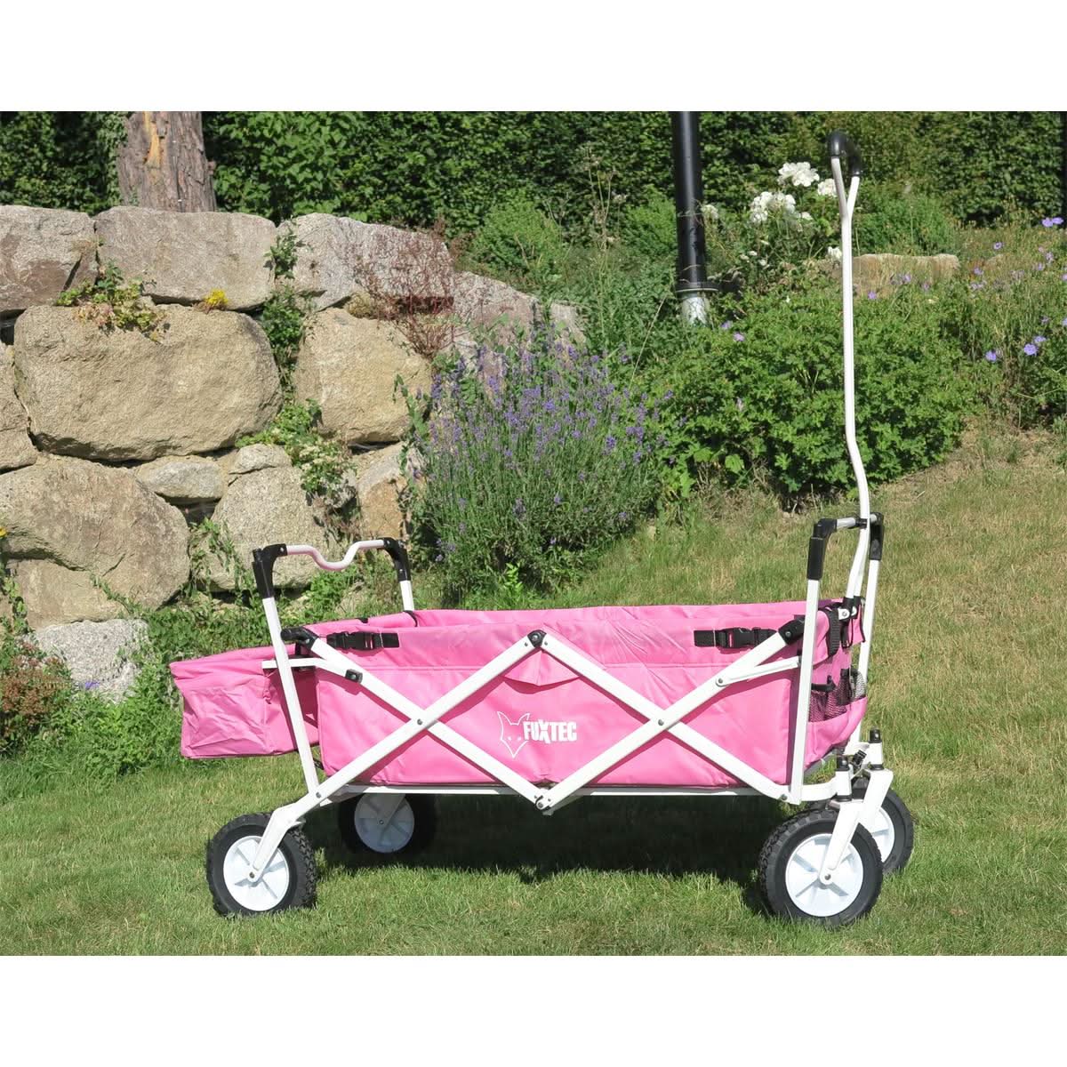 B-WARE FUXTEC Bollerwagen ROSA mit Sonnendach JW-76AR - Image 4