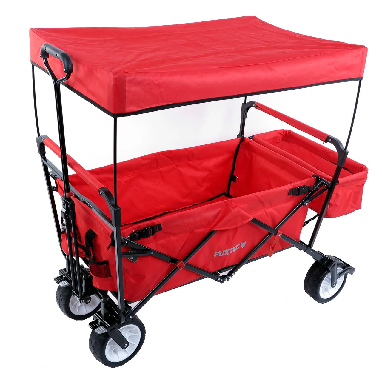 B-WARE FUXTEC Bollerwagen JW-76C, Carrito de mano Plegable EL Original - con Techo Desmontable
