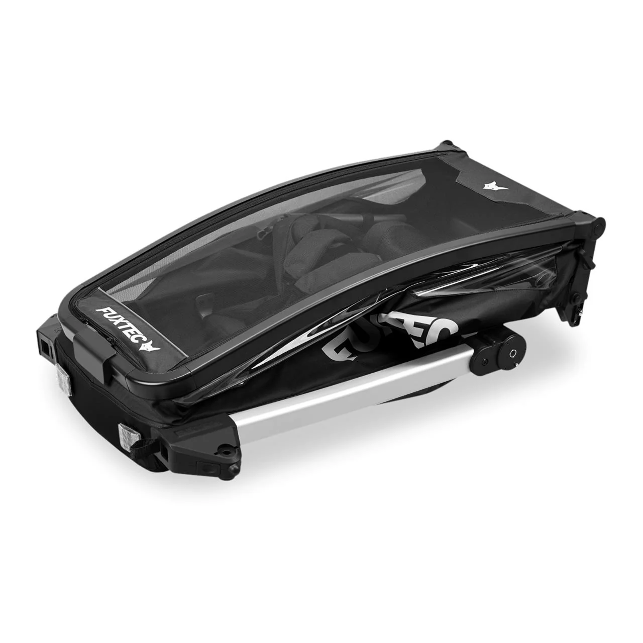 Remolque para bicicletas FUXTEC FX-FA1S negro con rueda jogger - Image 8